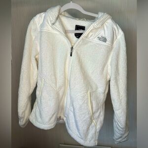 The North Face white fleece zip up hoodie